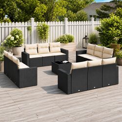 Friendly Modular 13 Piece Black Outdoor Sofa Set