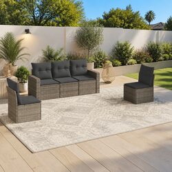 Your New 5 Piece Grey Outdoor Sofa Set Awaits
