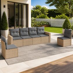 Friendly 6-Piece Garden Sofa Set with Cushions