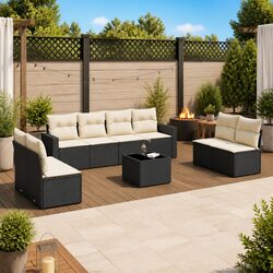 Friendly 9 Piece Garden Sofa Set for Your Outdoor Relaxation