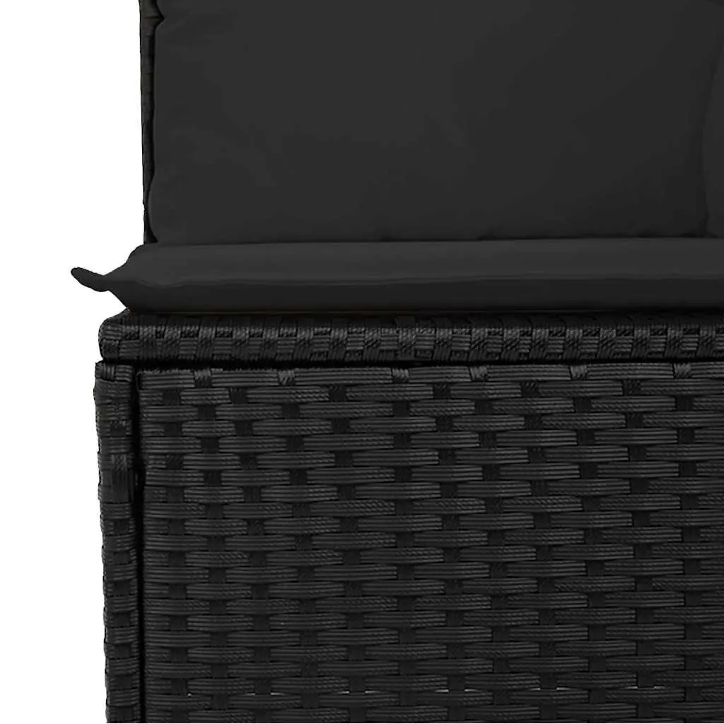 Outdoor Garden Sofa Set Modular Black PE Poly Rattan 4 Piece