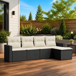 Friendly 5 Piece Garden Sofa Set with Comfortable Cushions