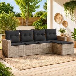 Your Ideal Garden Sofa Set: 5 Pieces with Grey Cushions