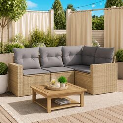 Beige Modular Outdoor Garden Sofa Set - 4 Pieces