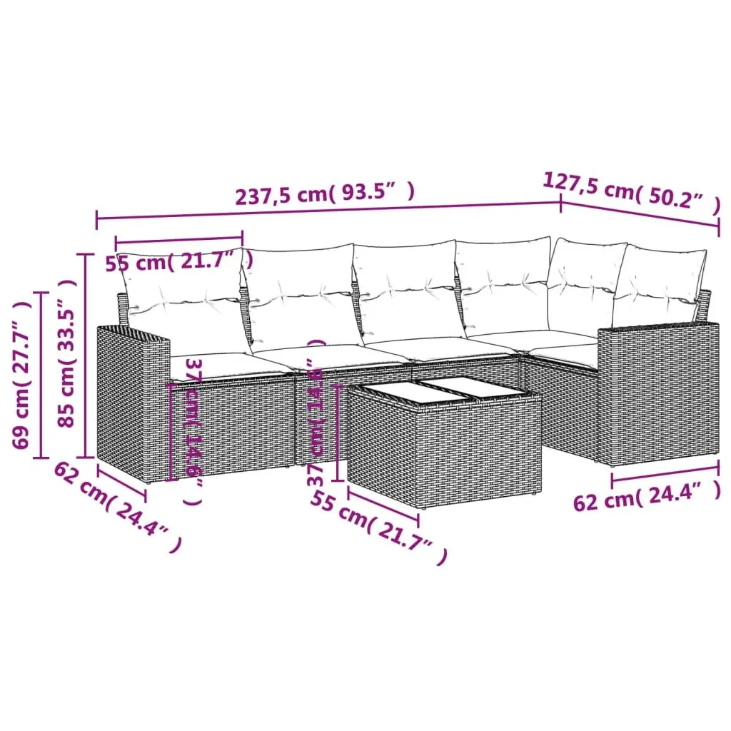 6-Piece Garden Sofa Set for Outdoor Living