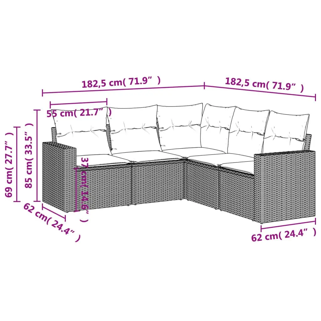 5 Piece Outdoor Sofa Set