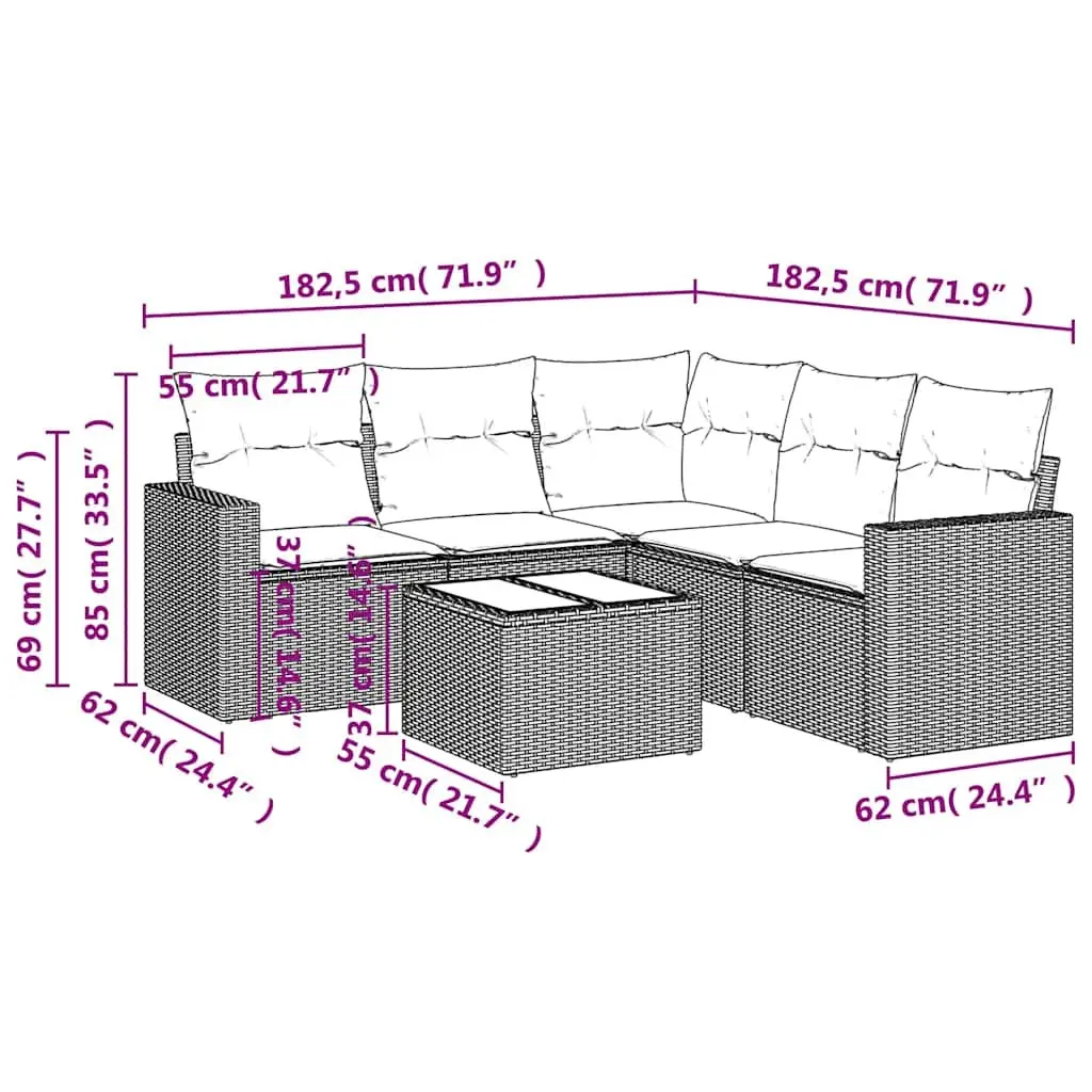 6 Piece Garden Sofa Set for Outdoor Fun