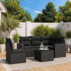 Invite Comfort with a 6 Piece Black Garden Sofa Set
