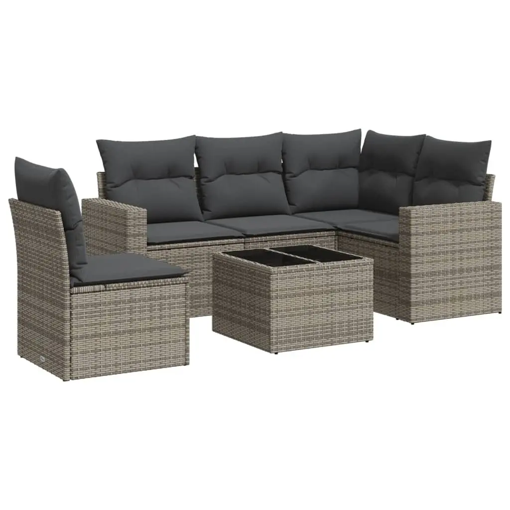 6-Piece Garden Sofa Set in Grey