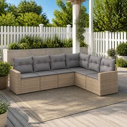 Your New 6 Piece Outdoor Sofa Set in Beige with Cushions