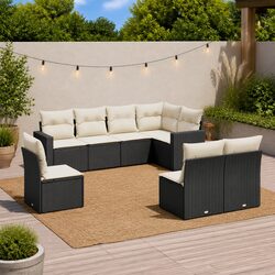 Friendly 8 Piece Black Rattan Sofa Set for Your Patio