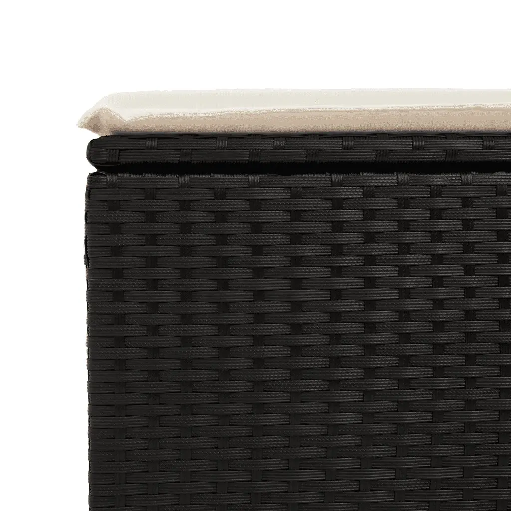 Garden Sofa Set 11 Piece Outdoor Furniture Patio Black Poly Rattan with Cushions