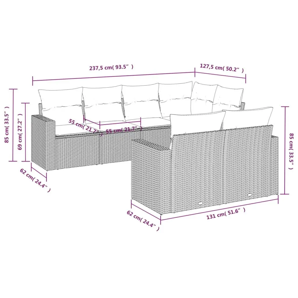 7 Piece Outdoor Sofa Set