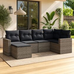 Your Outdoor Sanctuary: 6 Piece Grey Garden Sofa Set
