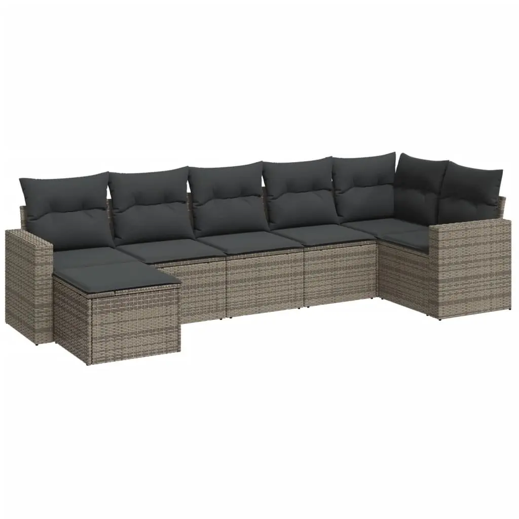 7 Piece Garden Sofa Set with Cushions Outdoor Furniture Patio Seating Grey