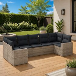 Your Ideal 7 Piece Garden Sofa Set with Cushions