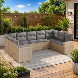 Your Ideal 9 Piece Garden Sofa Set in Beige