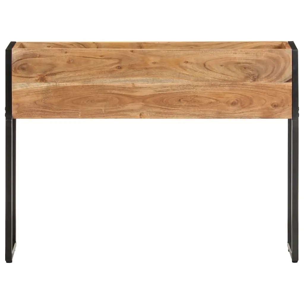 Wooden Planter Box Raised Bed 90x20x68cm Acacia Wood with Iron Frame