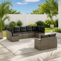 Create Your Outdoor Oasis with 9 Piece Grey Sofa Set