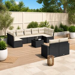 Your New 10-Piece Black Garden Sofa Set Awaits