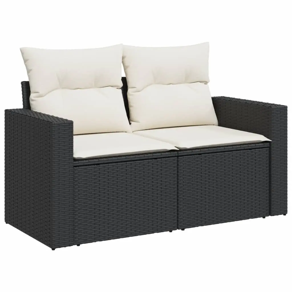 10-Piece Black Garden Sofa Set
