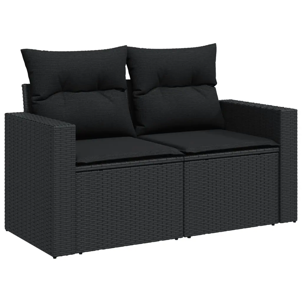 Garden Sofa Set 10 Piece Outdoor Furniture Patio Lounge Black with Cushions