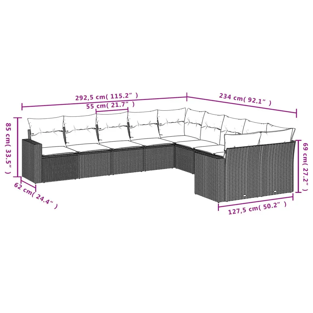 10-Piece Outdoor Sofa Set