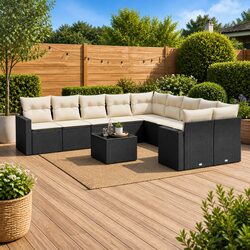 Your 11-Piece Black Outdoor Sofa Set for Comfort