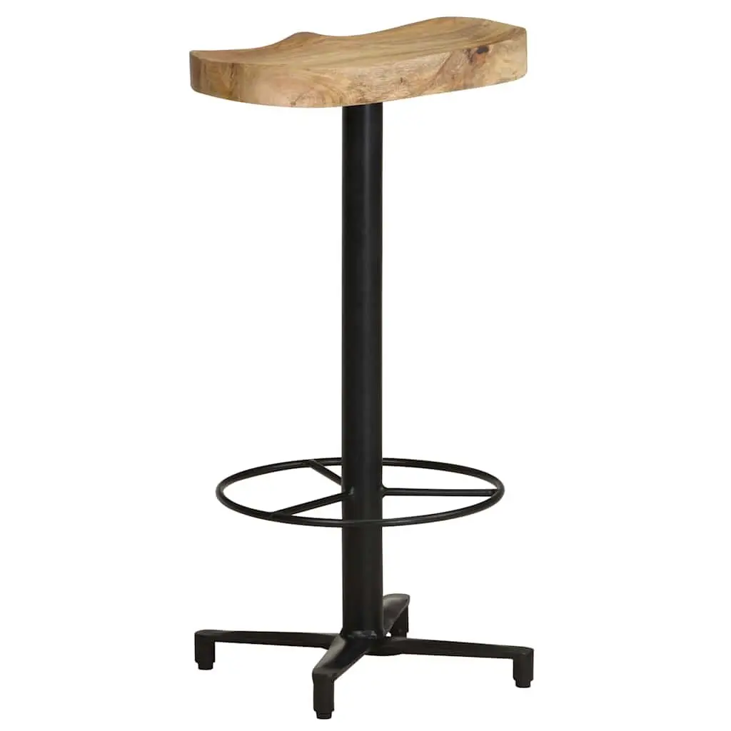 Bar Stools 2 pcs 76 cm Brown Solid Wood Mango Powder-Coated Iron Base Footrest