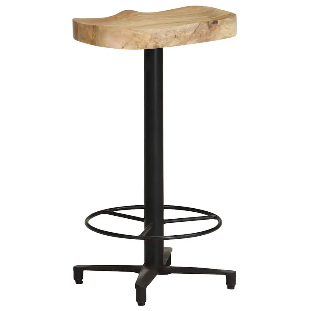 Bar Stools Solid Mango Wood Brown 66 cm Counter Height Seating 2 Piece