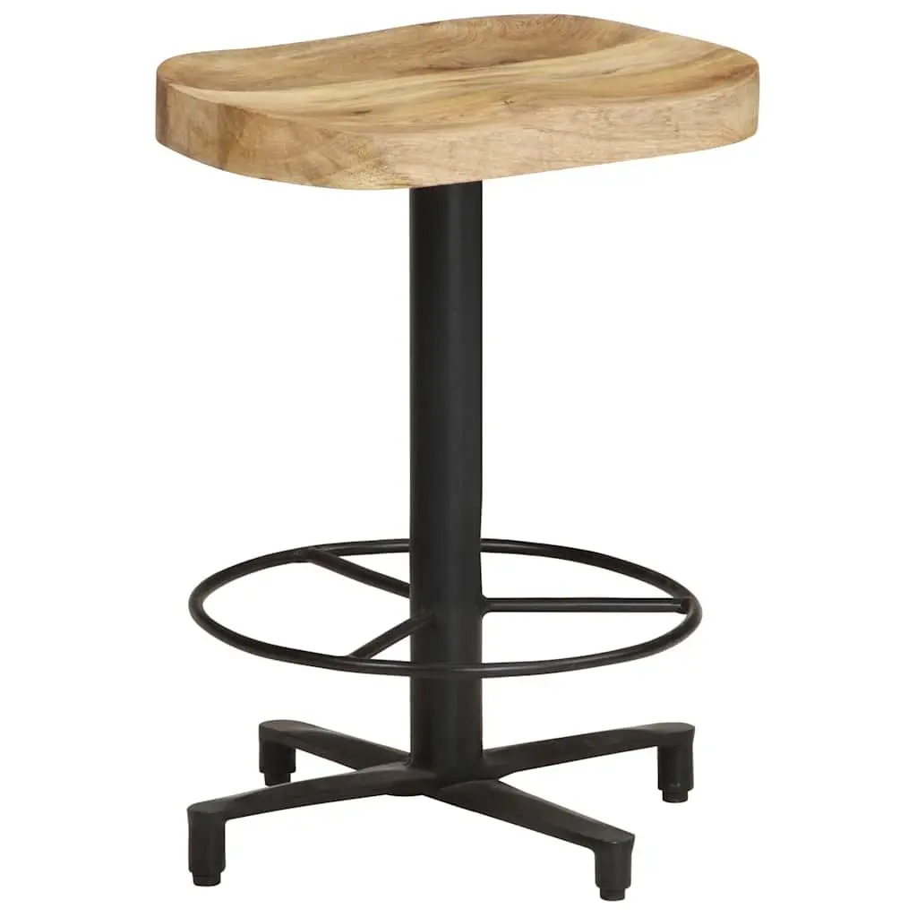 Bar Stools Solid Mango Wood Brown 52 cm Kitchen Counter Seating Footrest 2 Piece