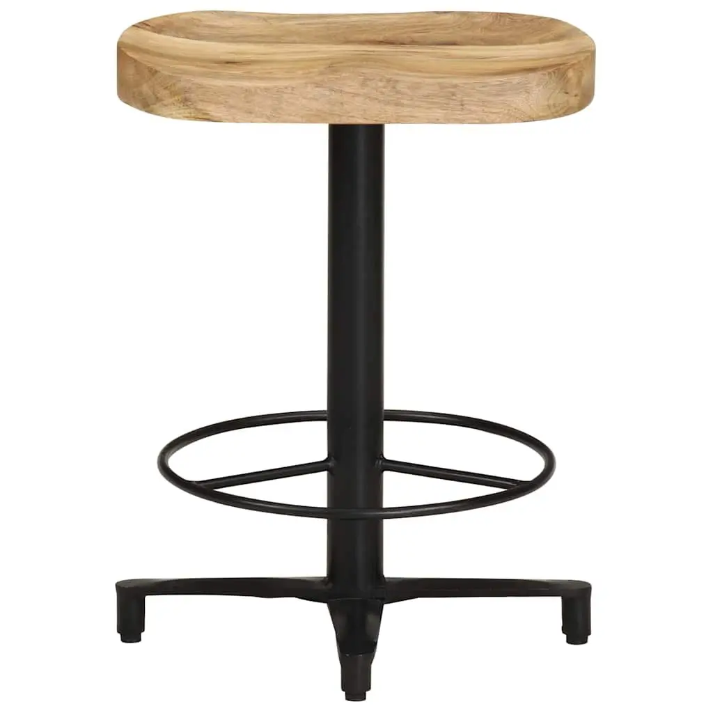 Bar Stools Solid Mango Wood Brown 52 cm Kitchen Counter Seating Footrest 2 Piece