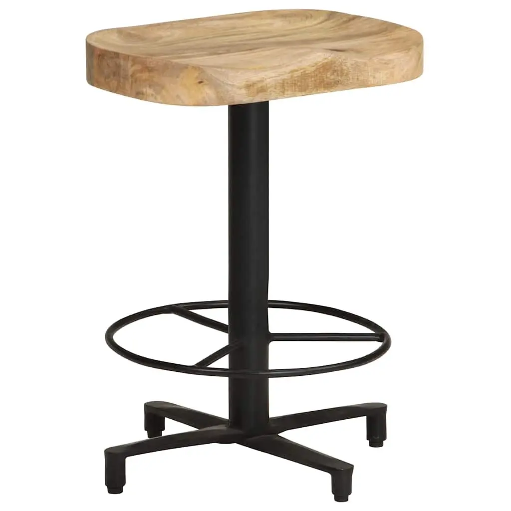Bar Stools Solid Mango Wood Brown 52 cm Kitchen Counter Seating Footrest 2 Piece