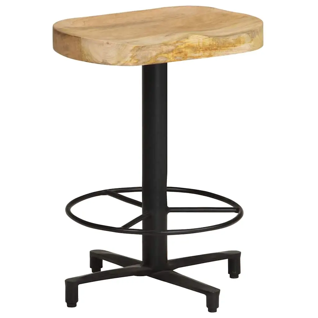 Bar Stools Solid Mango Wood Brown 52 cm Kitchen Counter Seating Footrest 2 Piece