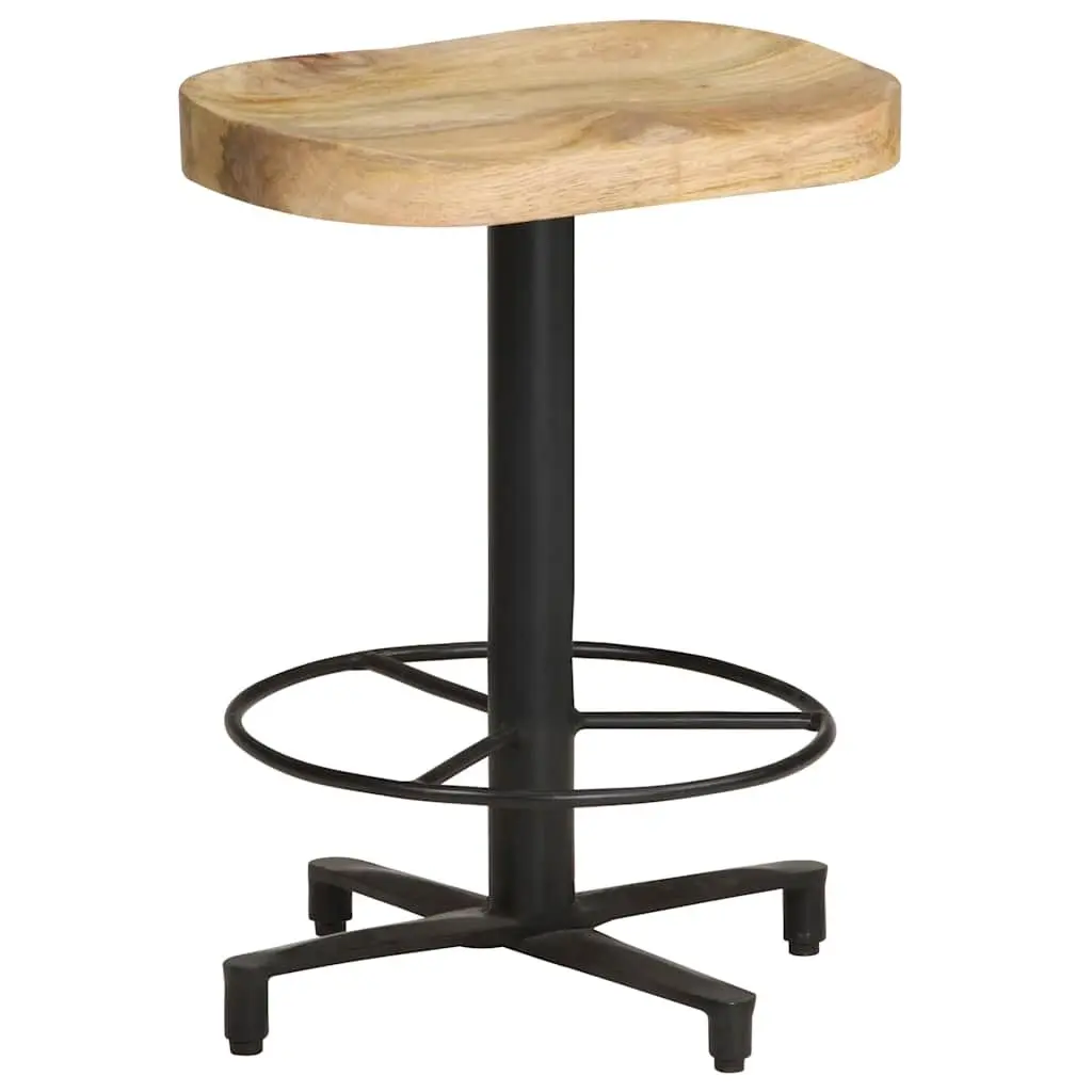 Bar Stools Solid Mango Wood Brown 52 cm Kitchen Counter Seating Footrest 2 Piece