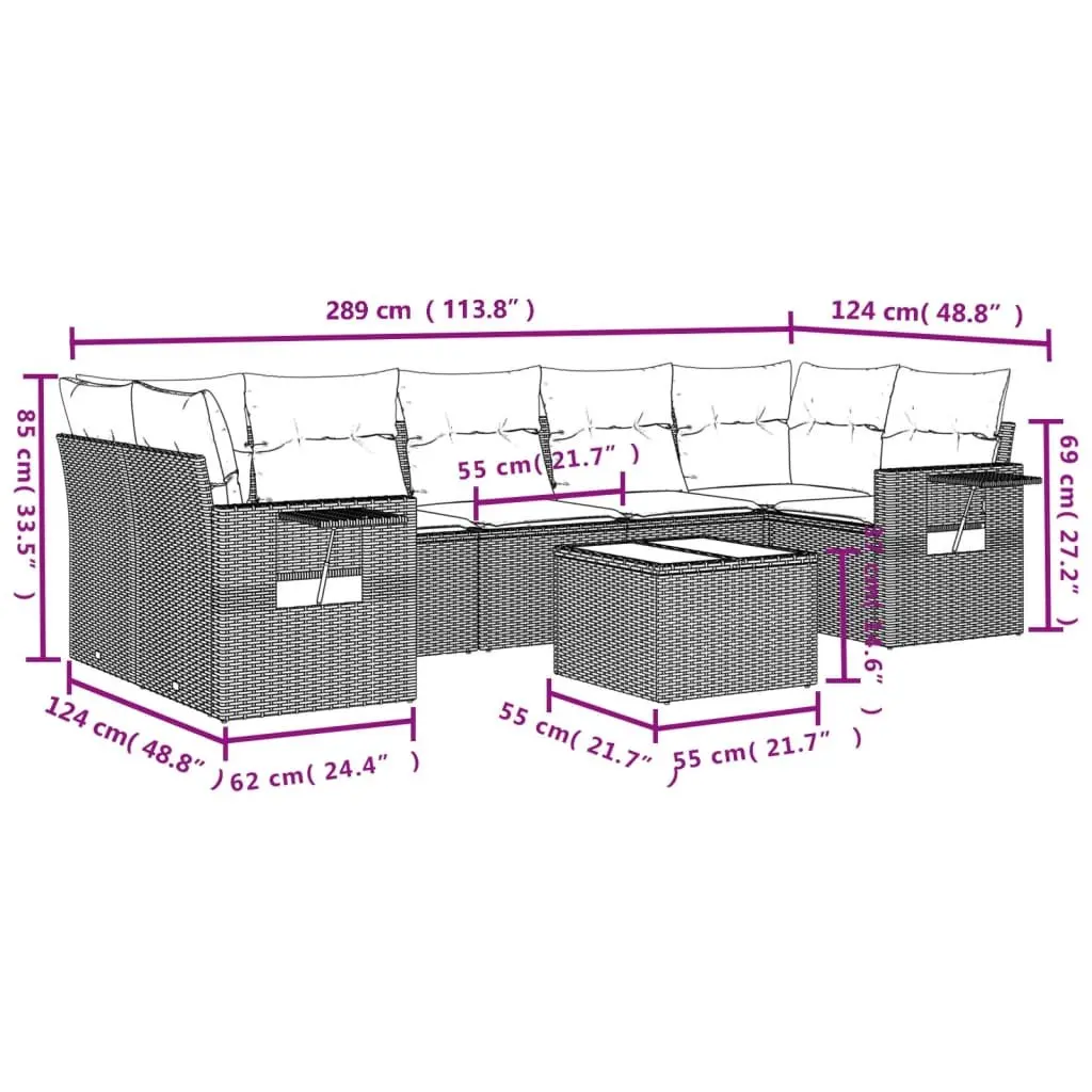 8 Piece Sofa Set