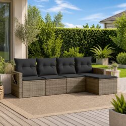 5-Piece Garden Sofa Set in Grey for Outdoor Use