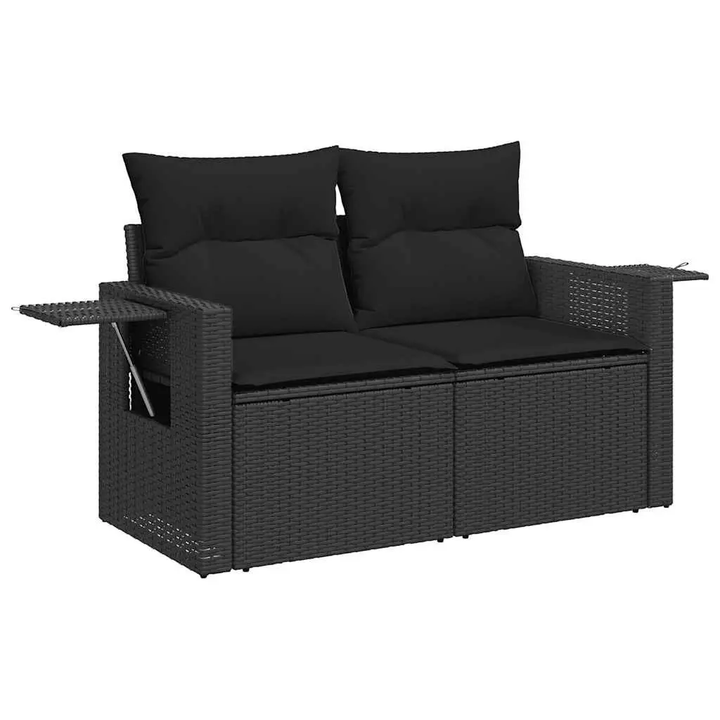Garden Sofa Set 5 Piece Outdoor Furniture with Cushions Black Modular Patio
