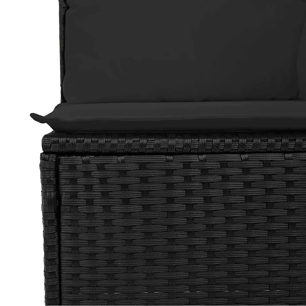 Garden Sofa Set 5 Piece Outdoor Furniture with Cushions Black Modular Patio