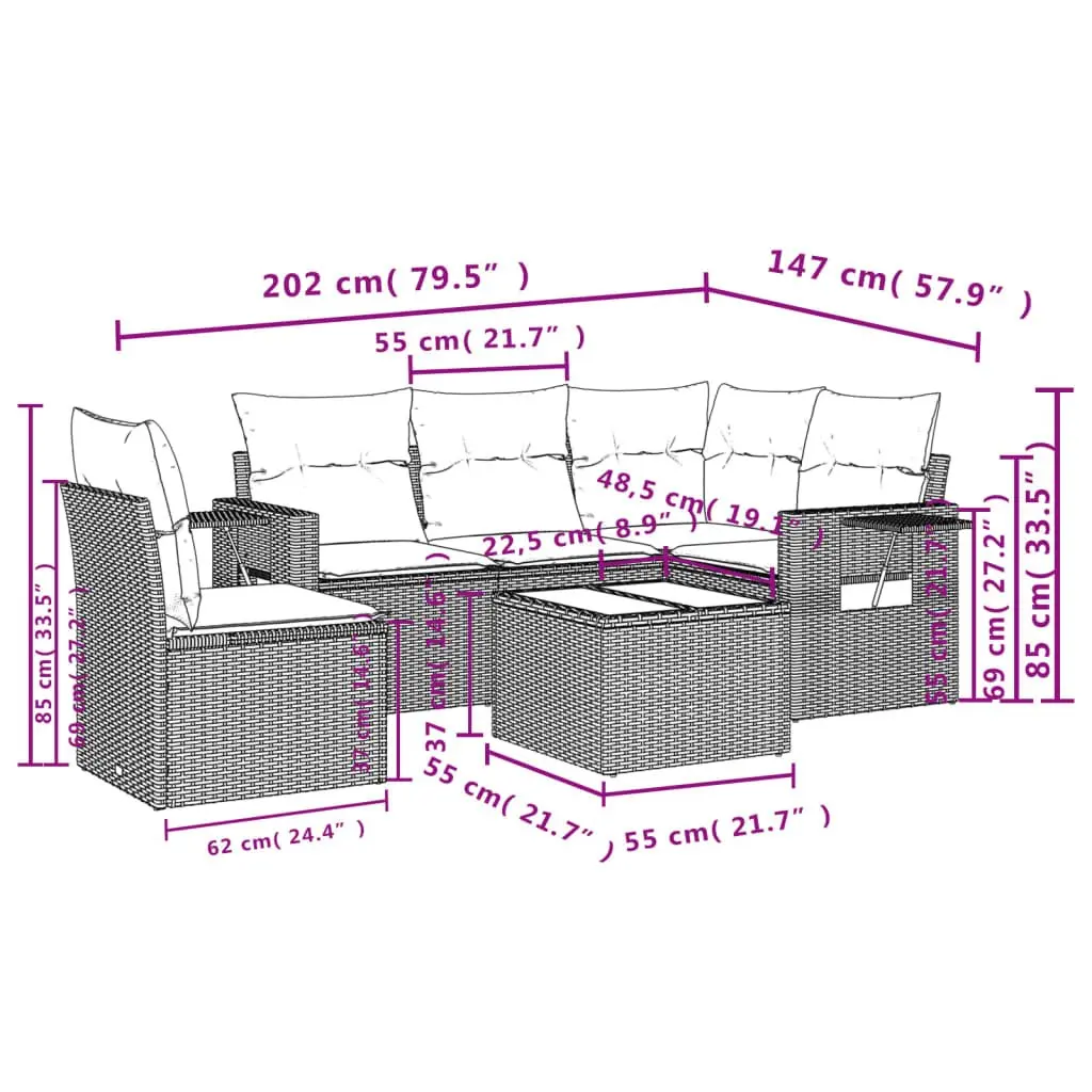 6 Piece Sofa Set