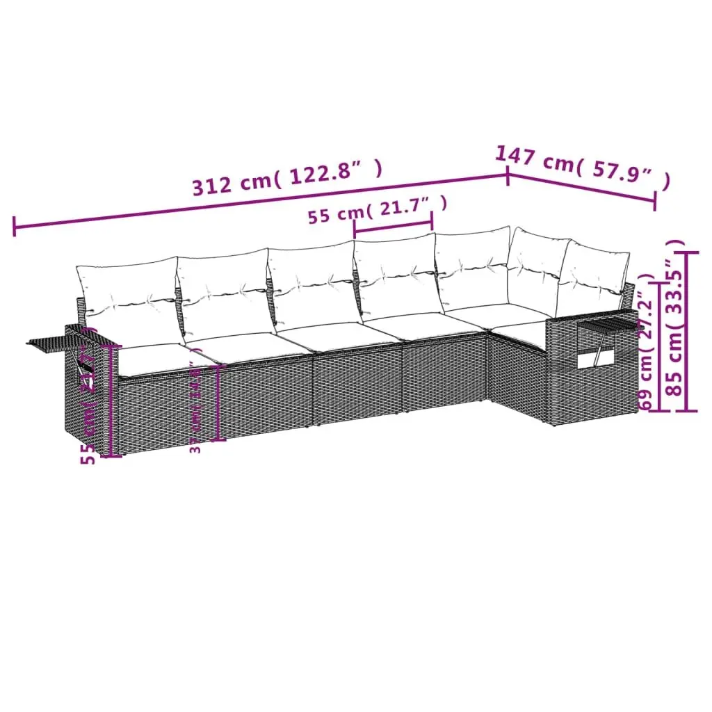 6-Piece Outdoor Sofa Set