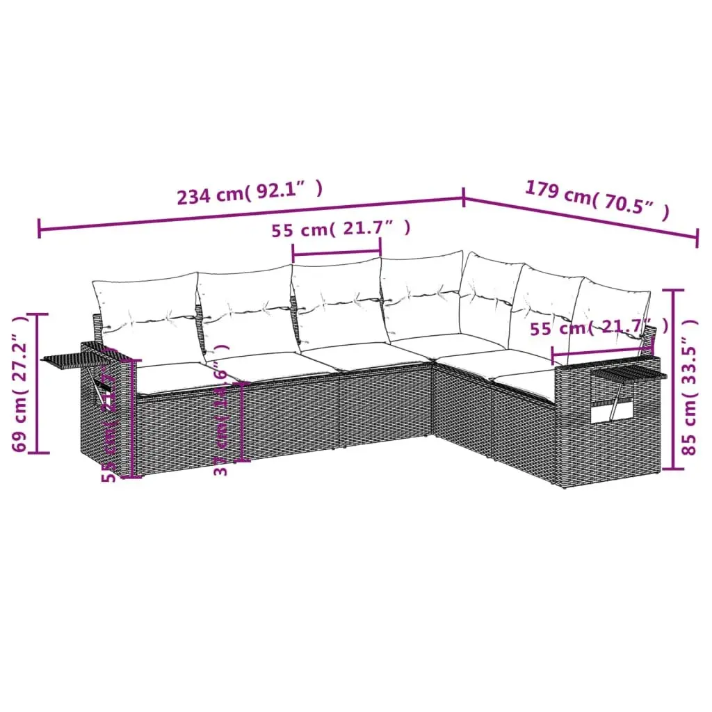 6-Piece Garden Sofa Set
