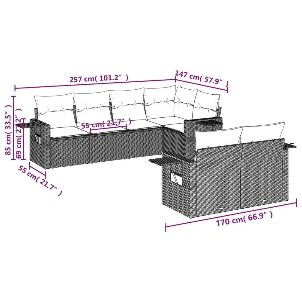 7 Piece Garden Sofa Set