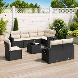 Friendly and Functional 9 Piece Patio Sofa Set with Cushions