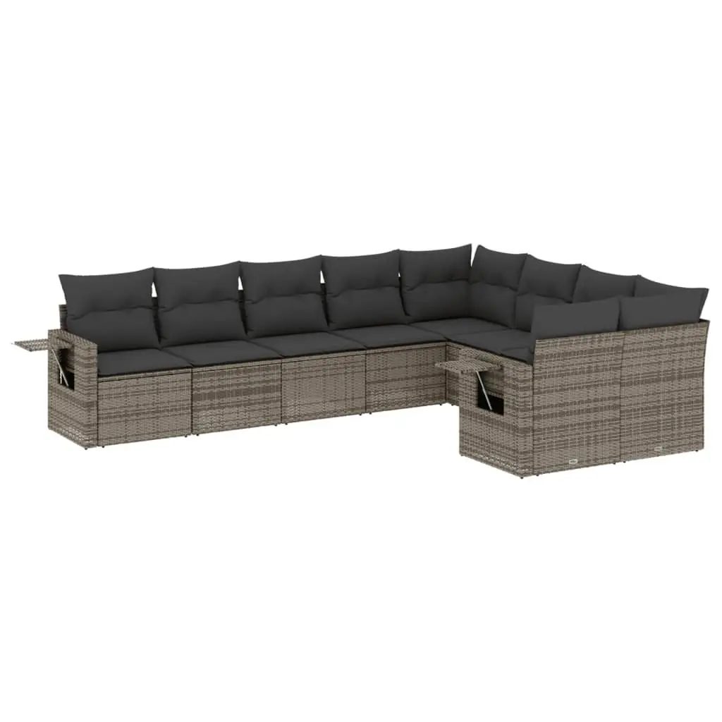 9 Piece Grey Outdoor Sofa Set