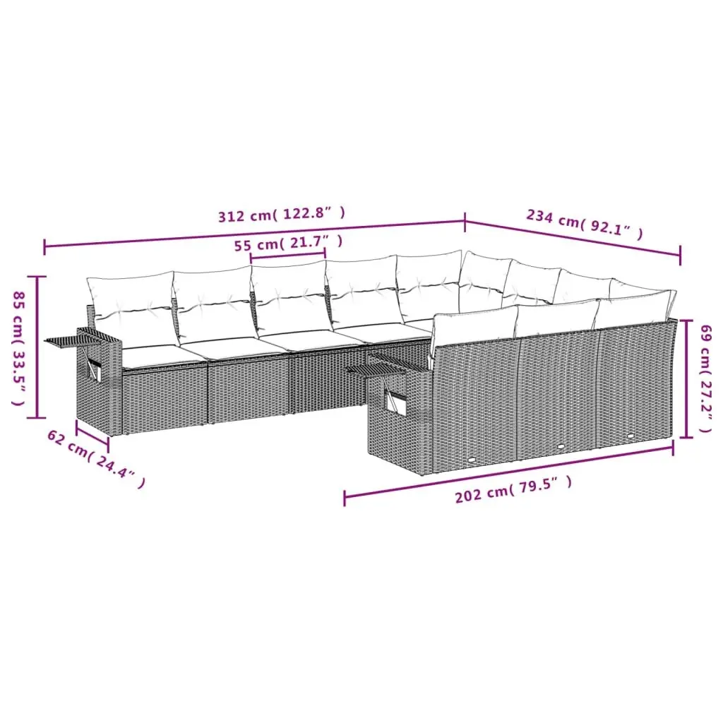 10-Piece Garden Sofa Set