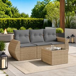 Beige Modular Sofa Set for Your Outdoor Relaxation