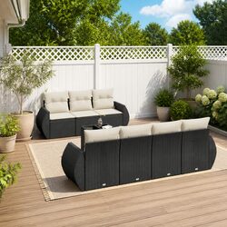 Create a Welcoming Space with This 8 Piece Garden Sofa Set
