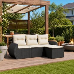 Friendly 4 Piece Outdoor Sofa Set with Cushions