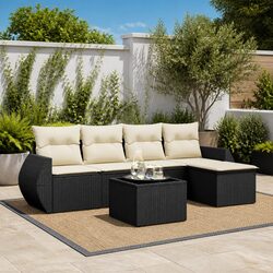 Friendly 6-Piece Garden Sofa Set for Relaxing